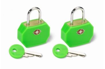 Image of Lewis N Clark Travel Sentry Mini Padlock, 2-Pack, Neon Green TSA14GRN