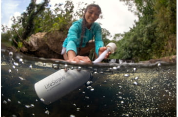 Image of LifeStraw Go Stainless Steel Water Filter Bottle, White, One Size, LSGOSSWH01