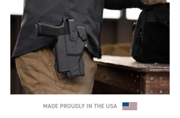 Image of Alien Gear Holsters Rapid Force Compact Light Mid Ride Belt Slide Holster w/ Bag Packaging, Sig P320 Full Size 9mm/.40 cal/Compact/Carry 9mm/.40cal/M17/M18/XFull/Xcarry, Right Hand, Matte Black, RCL-M-0691-BK-RH-B