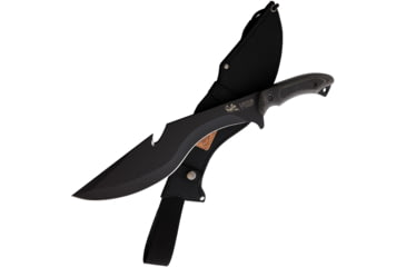 Image of Linton Cutlery Black Powder Coated Machete, 17in Overall, 12in Black Powder Coated Stainless Blade, Black Micarta Handle, Nylon Sheath, L93007