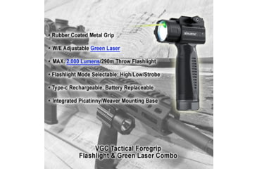 Image of Lion Gears Tactical Foregrip w/ 2000 Lumen Flashlight/ Green Laser Combo