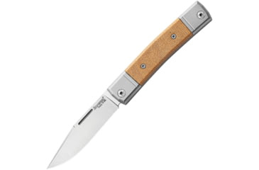 Image of Lionsteel BestMan BM1 Slipjoint Canvas Folding Knife, 2.75 satin finish Bohler M390 stainless clip blad, Natural canvas micarta handle, BM1 CVN