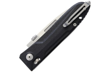 Image of Lionsteel Big Daghetta G10 Folding Knife, 3.75in Satin D2 Tool Steel Spear Point Blade, Black G10 Handle, Thumb Stud, Glass Breaker, Pocket Clip, Tol Tactical Operation Lock System, Black, 8710 BK