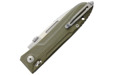 Image of Lionsteel Big Daghetta G10 Folding Knife, 3.75in Satin D2 Tool Steel Spear Point Blade, Green G10 Handle, Glass Breaker, Pocket Clip, Thumb Stud, Tol Tactical Operation Lock System, Green, 8710 GR