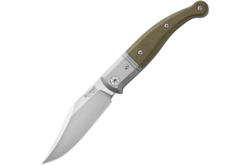 Image of Lionsteel Gitano Slip Joint Green Folding Knife, 3.25 satin finish Niolox tool steel clip point bl, Green canvas micarta handle, GT01 CVG