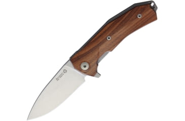 Image of Lionsteel KUR Linerlock Santos Wood Folding Knife, 3.5in Stonewash Sleipner Tool Steel Drop Point, Santos Wood Handle, KUR ST