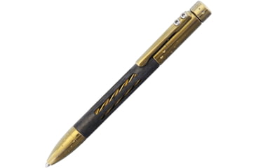 Image of Lionsteel Nyala Pen Carbon Fiber Gold, Nyala Twist Pen, 4.5in Overall, Carbon Fiber Insert, Uses Fisher Space Pen Pr4 Cartridge, Titanium Construction, Gold, Gold, NY FC BRS