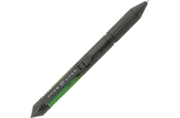 Image of Lizard Lick Ronnies Tactical Pen Green, 6 1/4in Overall, Black/Green Anodized Aluminum Construction With Rubber Grip, Self Defense/Glass Breaker Tip, Black Ink, Black SS, Green, LZ06