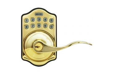 Image of Lockstate RemoteLock 5i WiFi Electronic Lever Door Lock, Aspen Style, Polished Brass, LS-L5i-PB-A