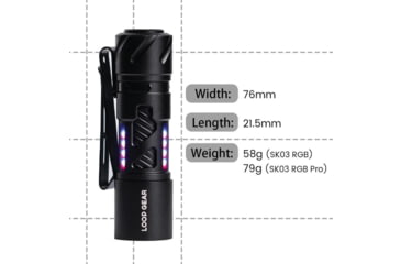 Image of Loop Gear SK03 Flashlight RGB Black, LPGSK03RGBBK