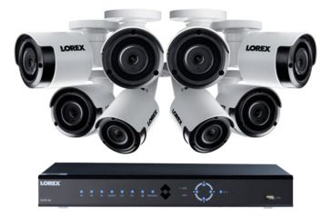 Image of Lorex 5MP 8-Channel 4K 2TB PoE NVR w/ 8 Color Night Vision Indoor/Outdoor Security Cameras, White, LNK71082T85B