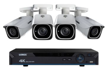 Image of Lorex 8-Channel 4K HD 2TB NVR w/ 4 Bullet Security IP Camera System &amp; Lorex Secure Connectivity, White, LNR610824KB