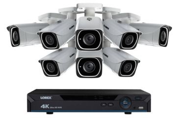 Image of Lorex 8-Channel 4K HD 2TB NVR w/ 6 Bullet Security IP Camera System &amp; Lorex Secure Connectivity, White, LNR610828KB