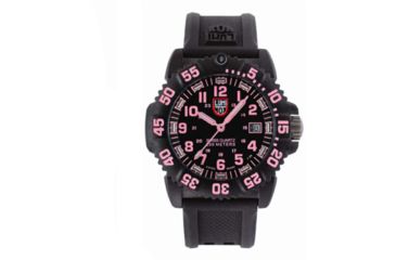 Image of Luminox Ladies Evo Seal Colormark, Black/Pink Dial, Black PU Strap NS7065