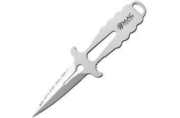 Image of Mac Coltellerie APNEA 9 Dive Knife Fixed Blade Knife, 3in, Partially Serrated, Satin, Stainless Handle MACAPNEA9
