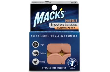 Image of Macks Beige Silicone Putty Ear Plugs, 3 Pair MK48