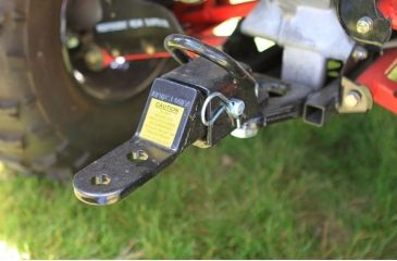 Image of Coleman Mad Dog ATV UTV Three Way 2 in Hitch, Ball Hitch - Ball Not Included, Pin Pull, Tow Strap, 4.25 x 9 x 4.75 in 2000012625