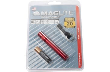 Image of MagLite Solitaire AAA 1-Cell Incandescent Flashlight, Red, Blister Pack, K3A036
