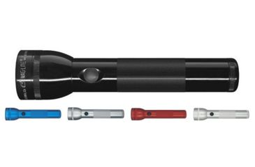 Image of MagLite 2 cell Flashlight, Black, Blue, Gray, Red, Silver
