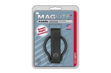 Image of Maglite D-Cell Flashlight Black Plain Leather Belt Holsters