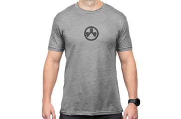 Image of Magpul Industries Icon Logo Graphic T-Shirts - Men's, Stone Gray Heather Cotton/Polyester Short Sleeve, 3XL, MAG1115-041-3XL