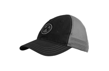 Image of Magpul Industries Icon Patch Garment Washed Trucker Men's Hat, Black/Charcoal, One Size, MAG1105-002