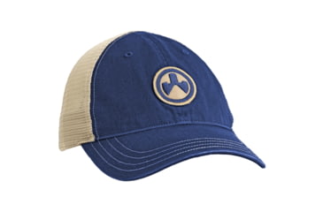 Image of Magpul Industries Icon Patch Garment Washed Trucker Men's Hat, Navy/Khaki, One Size, MAG1105-412