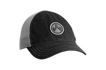 Image of Magpul Industries Icon Patch Garment Washed Trucker Men's Hat, Black/Charcoal, One Size, MAG1105-002