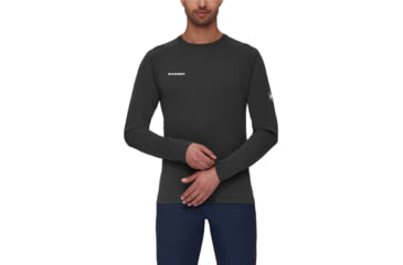 Image of Mammut Aegility FL Longsleeve Top - Mens, Phantom Melange/White, Large, 1016-00800-00593-115
