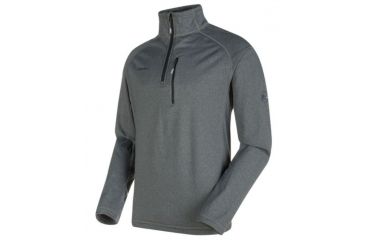Image of Mammut Runbold ML Half Zip Pull Sweater, Black Melange, 2XL, 1040-01600-0033-117