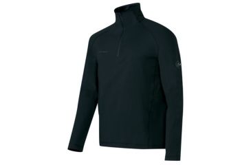 Image of Mammut Snow ML Half Zip Pull Sweater, Black, Extra Large, 1010-21950-0001-116