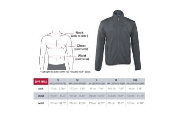 Image of Manfrotto Male Lino Pro Soft Shell Fitting Chart