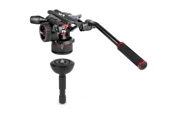 Image of Manfrotto Nitrotech N12 Video Head w/ Twin Leg Tripod Ground Spreader, Black, MVKN12TWINGUS
