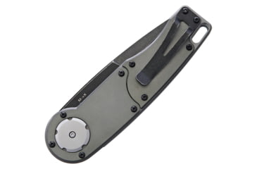 Image of Mantis Gearhead Linerlock SW DP Folding Knife, 3.38in Black Stonewash Partially Serrated Drop Point, Gray Satin Handle, GH2020DPS
