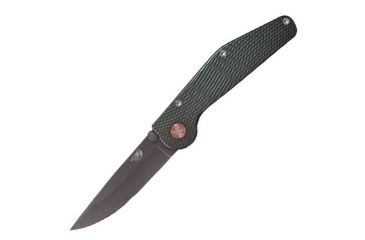Image of Mantis GT Folding Knife,3.75in Drop Point Plain Ti-Nitrate coated Stainless Steel,Green Aluminum Handle GT109
