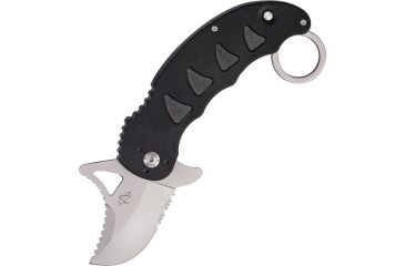 Image of Mantis Snaggletooth 1 Fold Knife, SS Partially SE, Black G-10 handle MANMKF813