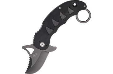 Image of Mantis Snaggletooth 2 Fold Knife, SS PS Black Blade, Black G-10 handle MANMKF814