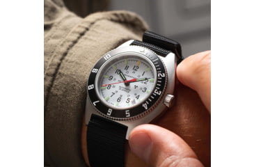 Image of Marathon Arctic Steel Navigator w/ Date Automatic Unisex Watches, 41mm, Sapphire, Ballistic Nylon Strap, Black, WW194030SS-0501