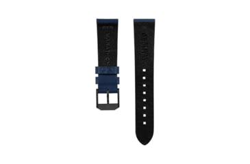 Image of Marathon Cross Hatch 2-Piece Strap, Italian Leather, IP Black Buckle, 20mm, Royal Blue, Standard, WS-LT-RBBK-20-ST