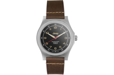 Image of Marathon JEEP SSGPQ on Leather Watch, Black, 41mm, WW194034SS-4001