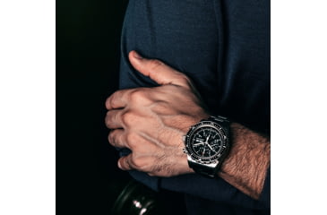 Image of Marathon 46 mm Jumbo Diver/Pilots Automatic Chronograph w/Stainless Steel Bracelet, Black, WW194014SS-0108
