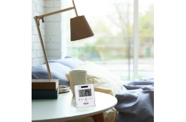 Image of Marathon Atomic Travel Alarm Clock w/Auto Night Light, White, CL030036-WH-00-NA