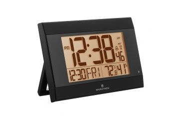 Image of Marathon Digital Wall Clock w/Auto-Night Light, Black CL030052BK