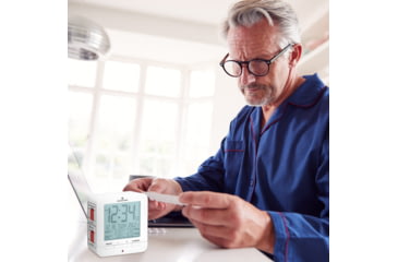 Image of Marathon Medication Reminder Alarm Clock, White, 3.5in x 1.3in x 3.5in, CL030075-WH-00-NA