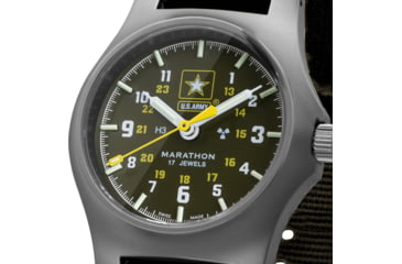Image of Marathon Official US Army Officers Watch, Black, NSN 6645-01-694-4636, WW194003SS-1101