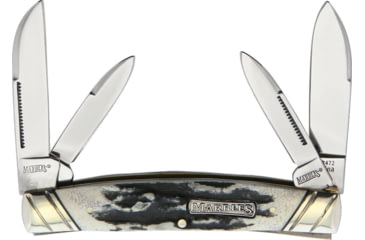 Image of Marbles Black Stag 4 Blade Congress Black Stag Series Folding Knife, Black, Black stag bone handle, KB403 / MR472