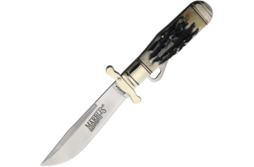 Image of Marbles Black Stag Safety Folder Folding Knife, Mirror finish stainless blade, Black stag bone handle, KE04 / MR477