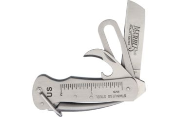 Image of Marbles First Mate Knife Folding Knife,Stainless Steel,Standard Edge,Sheepsfoot,Satin,Stainless Handle MR405