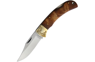 Image of Marbles Large Lockback Burl Wood Folding Knife, 3.5 satin finish stainless clip point blade, Burl wood handle, BF210643