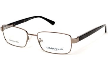 Image of Marcolin MA3015 Prescription Eyeglasses - Shiny Gumetal Frame, Shiny Gumetal Lenses, 56 mm Lens Diameter MA301556008